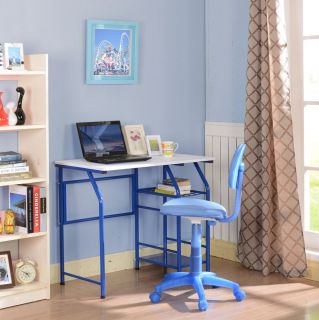 Kings Brand Blue White Kids Children's Workstation Computer Desk Table New