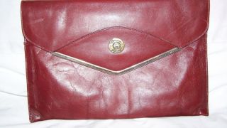 Brown Leather Organizer Wallet Document Holder Vintage Aigner Hand Bag