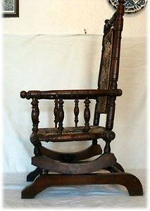 Antique Eastlake Rocking Chair Flower Upholstery 1800s Aesthetic Style ...