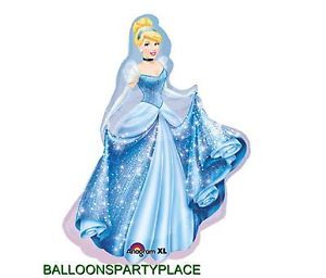 Disney Princess Birthday Party Supplies Cinderella Balloon XL Figurine Blue Pose