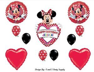 Red Mad Minnie Mouse Personalized Birthday Party Balloons Decorations Supplies