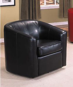 Elegant Design Stylish Black PU Bycast Swivel Accent Chair ZAC08239