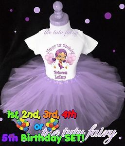 Oona Bubble Guppies Birthday Girl Purple Tutu Set Outfit Name Shirt Headband 1 7