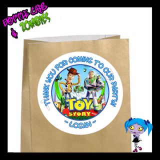 Toy Story Birthday Party Favor Goody Bag Stickers Personalized Labels