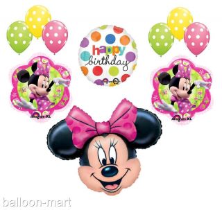 Party Supplies Decorations Disney Minnie Mouse Balloon Lot Polka Dot Pink Jumbo