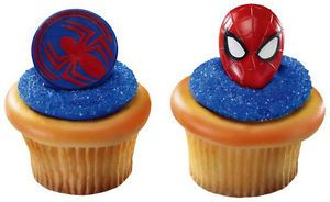 Spiderman Cupcake Rings Cake Toppers Party Favors Bakery Supplies Decorations 24