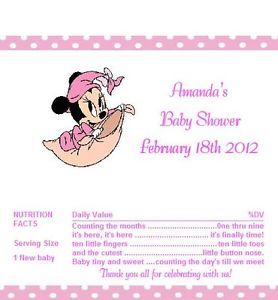 Candy Wrappers Party Favors Baby Minnie Baby Shower 2