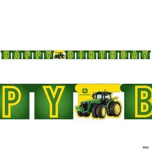 John Deere Jointed Banner Tractor Party Supplies Birthday Green Farmer Banners