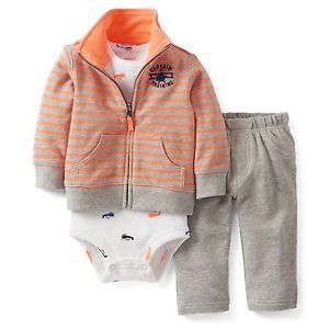 Carter's Baby Boys Cardigan Jacket Bodysuit Pant Set 6 9 12 18 24 Months New