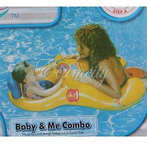 Inflatable Mother Baby Swim Float Raft Kid's Chair Seat Swim Ring Pool Lake