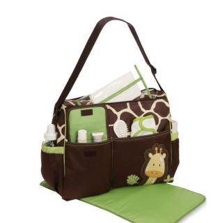 Ecosusi 3pcs Baby Diaper Nappy Bag Cute Giraffe Tote with Changing Pad