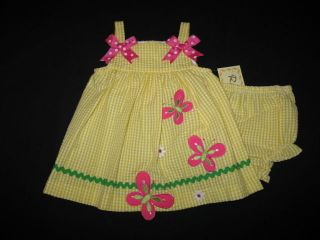 New "Sunny Butterfly Trio" Sun Dress Girls Clothes 6M Spring Summer Baby Easter