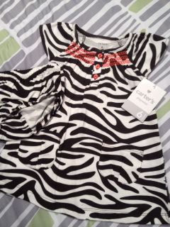 Carter's Baby Girl's Zebra Print Dress Size 6 Months