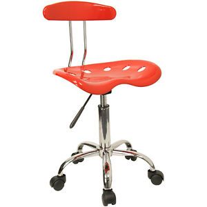 Best Tractor Seat and Chrome Task Desk Office Chair Swivel Wheels Red 10701 New