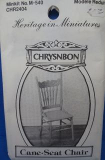 NIP Miniature Dollhouse Chrysnbon Cane Seat Chair DIY Craft Kit M 540