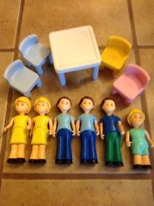 Little Tikes Dollhouse People Table Chairs Mom Dad Sister Girl