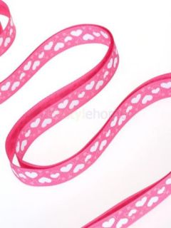 5 8'' 5yd Heart Printed Grosgrain Ribbon Baby Girls Hair Bow Multi Purpose Craft