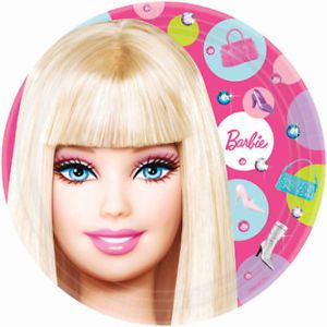 Barbie All Dolled Up Paper Dinner Plates Birthday Party Tableware Supplies
