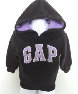 Baby Gap Girls Black Lilac Fleece Hoodie Size 12M 5T