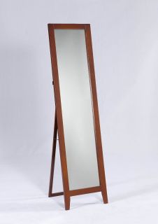 Kings Brand Brown Finish Wood Frame Floor Standing Mirror New