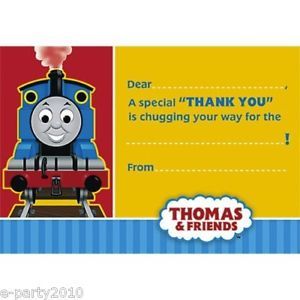 8 Thomas The Tank Engine Thank You Notes Cards Train Birthday Party Supplies