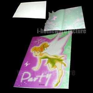 Fairy Tinkerbell Princess Disney Birthday Party Supply 6X Invitation Cards F023