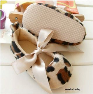 Baby Girls Leopard Ballerina Shoes 3 12M Size 2 3 4