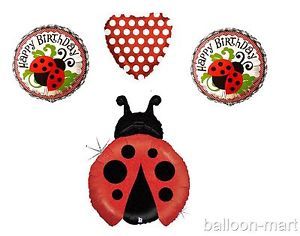 Ladybug Supplies Birthday Party Red White Black Polka Dot Balloons Garden Set