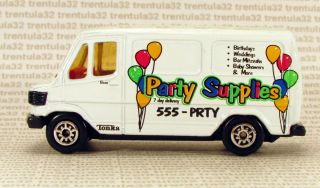 Party Supplies Supply Delivery Van Truck w Balloons RARE Tonka Maisto Loose