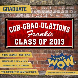 Vinyl Banner Graduation Class of 2013 64" x 28" Personalized by You Custom