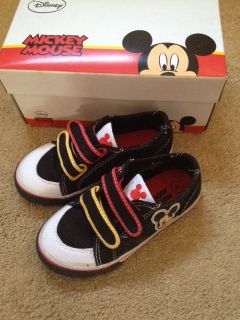 Toddler Boy Size 9 Disney Black Mickey Mouse Shoes Canvas Sneakers New