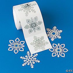 100 Prism Foil Christmas Snowflake Stickers Teacher Supply Party Favors Winter