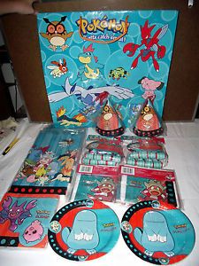 New 84pc 16PPL Pokemon Birthday Party Supplies Plates Blow Outs Tablecloth More