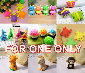 One Pencil Eraser Animal Insect Kid Birthday Party Favor Supply Bag Gift Prize