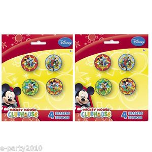 8 Mickey Mouse Clubhouse Erasers Disney Birthday Party Supplies Favors