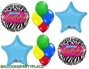 Cheetah Zebra Animal Print Balloons Birthday Party Supplies Decoration Free SHIP