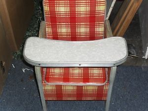 Vintage Red Vinyl and Chrome Booster Seat with Tray and Potty Chair C 1950 1960
