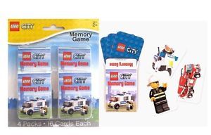 Lego City 4 Birthday Party Favors Memory Game Packs of Cards NIP Supplies