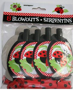 Ladybug Red 1st Birthday Baby Shower 8 Blowouts Party Supplies