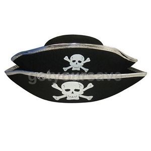 Halloween Ball Caribbean Pirate Hat Captain Cap Party Supply Kid Adult Costume