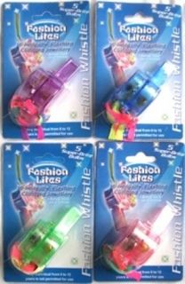 24 Flashing Whistle Multi Color LED Light Up Novelty Holiday Party Favor Supply