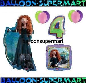 Disney Princess Brave Birthday Party Supplies Balloons Fourth 4th Number 4 Set
