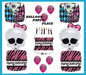 Monster High Hot Pink Zebra Birthday Party Balloons Supplies Skullette Decorate