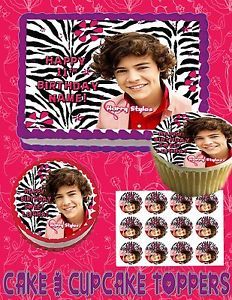 Harry Styles One Direction Birthday Cake Topper Edible Picture for Picture Cup