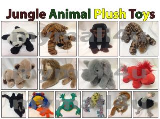 Jungle Safari Stuffed Animals Plush Toys Gorilla Panda Frogs Lions Monkey Tiger