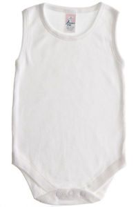Baby Jay Infant Baby Toddler 100 Cotton White Sleeveless Round Neck Onsie