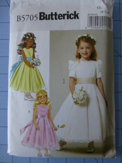 Butterick 5705 Pattern Uncut Girl's Dress Size 6 8 Flower Girl Spring Easter