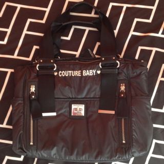Large Juicy Couture Baby Boy Girl Handbag Diaper Bag Purse Stroller Bag Black