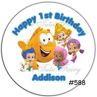 Bubble Guppies Boy Girl Birthday Stickers Personalized Name Party Favor Labels