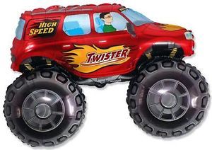 Big Wheels Wheel Monster Truck Red Jumbo 33" Party Favor Supplies Mylar Balloon